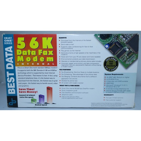 56K Internal Data Fax Dial Up Internet Modem V.90 - Picture 6 of 9
